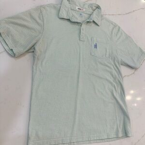 Johnnie-O Green Striped Polo Shirt: Boys Size 12